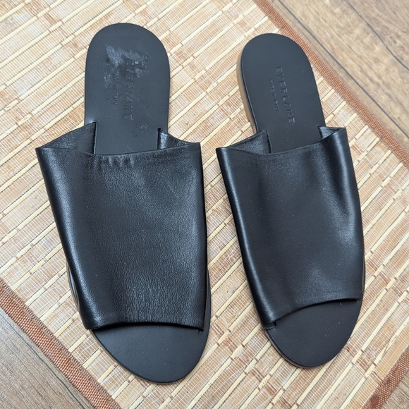 EVERLANE Leather Sandal Day slide Black 7.5 Shoes - Picture 5 of 7
